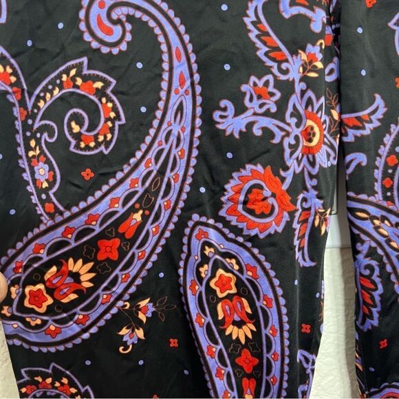 Danielle Bernstein x We Wore What Flare Satin Paisley Pants High Rise Size 32 - Picture 7 of 15